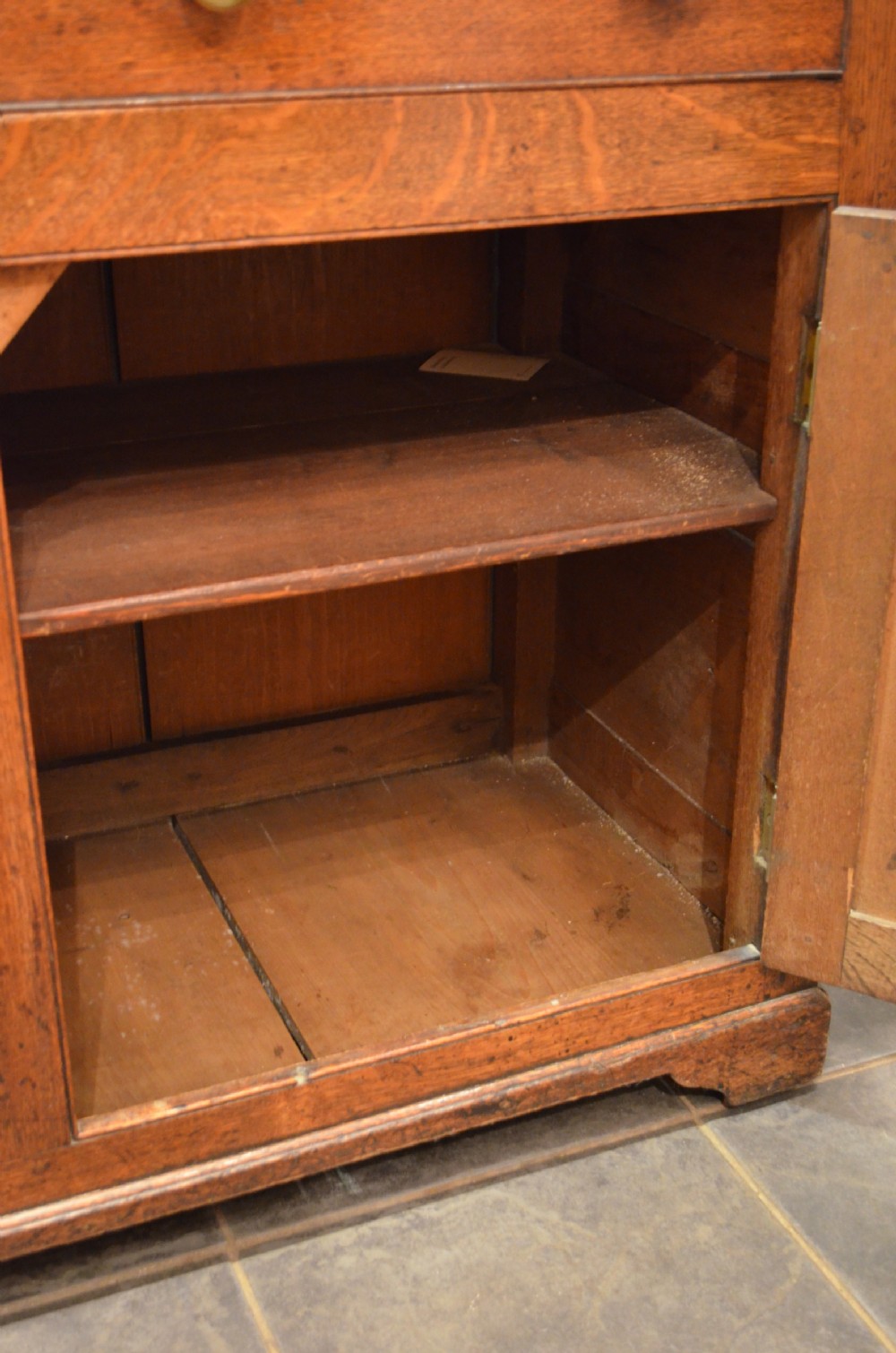 Early 19th Century Oak Cupboard Dresser Base.  View X