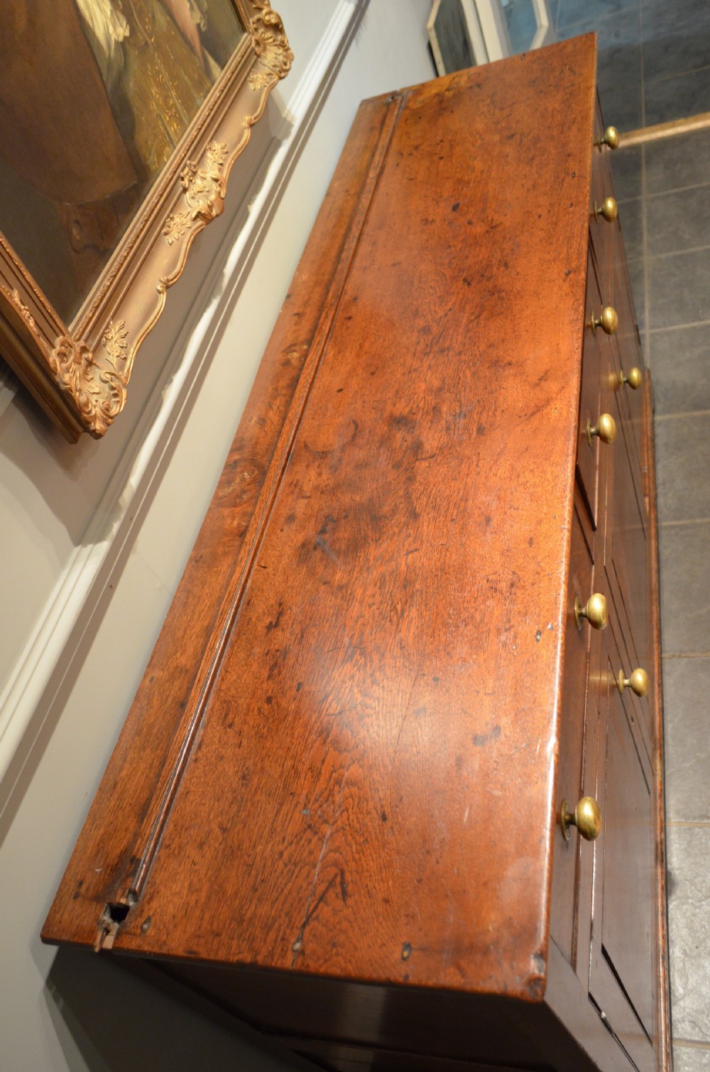 Early 19th Century Oak Cupboard Dresser Base.  View XIII