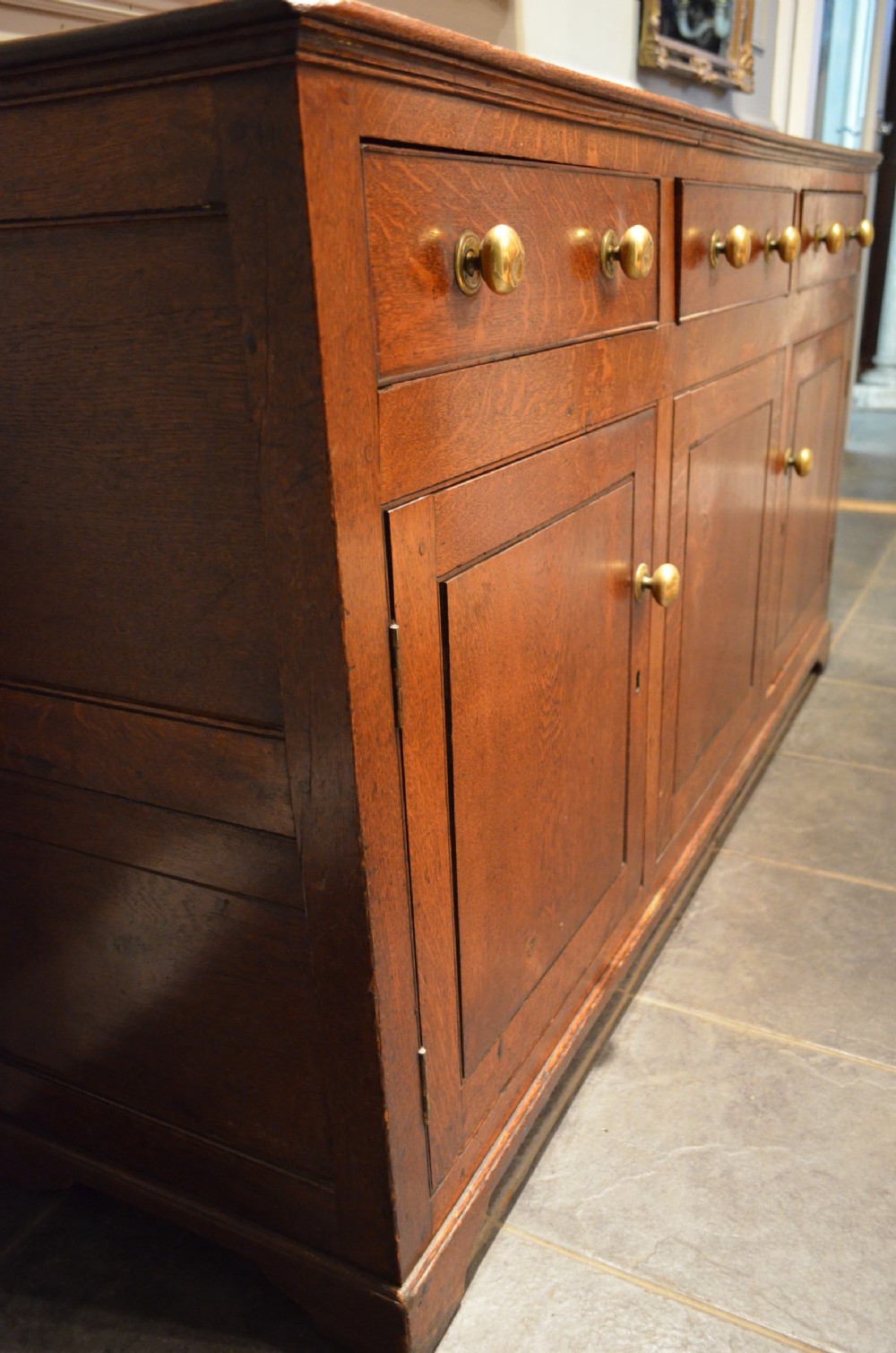 Early 19th Century Oak Cupboard Dresser Base.  View XV