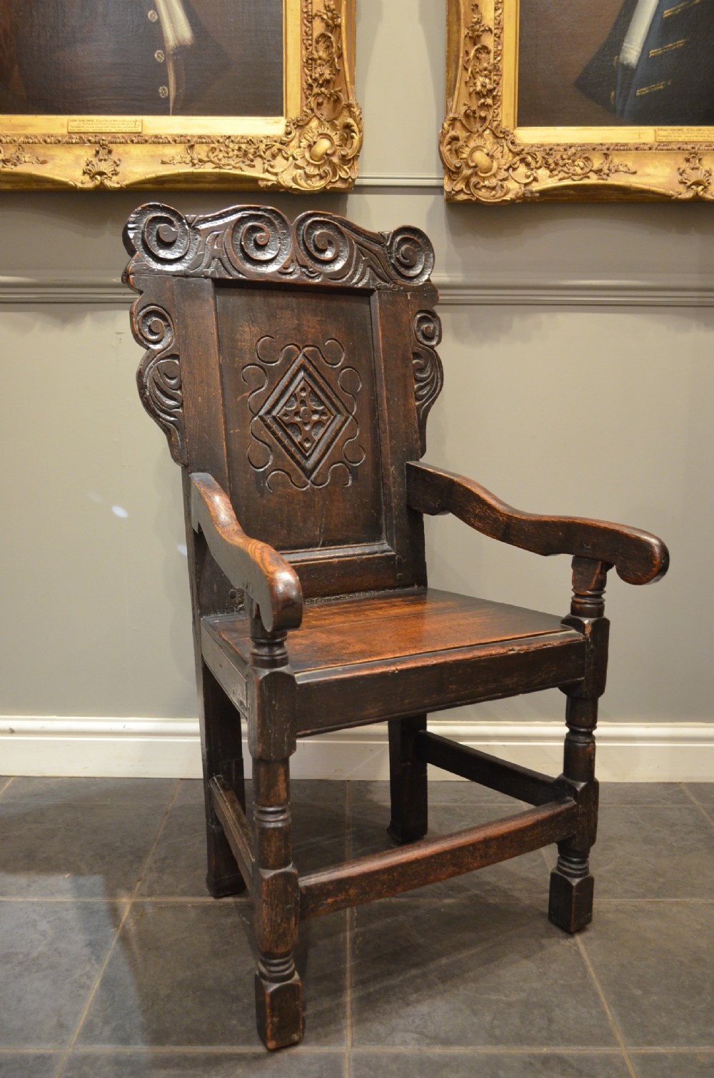 Fabulous Oak Wainscot Chair from Late 17th Century C1680