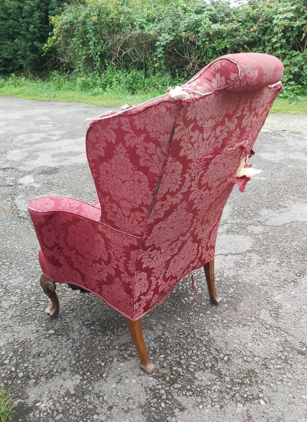 Fabulous 19th Century Wing Back Armchair  with cabriole leg View IV