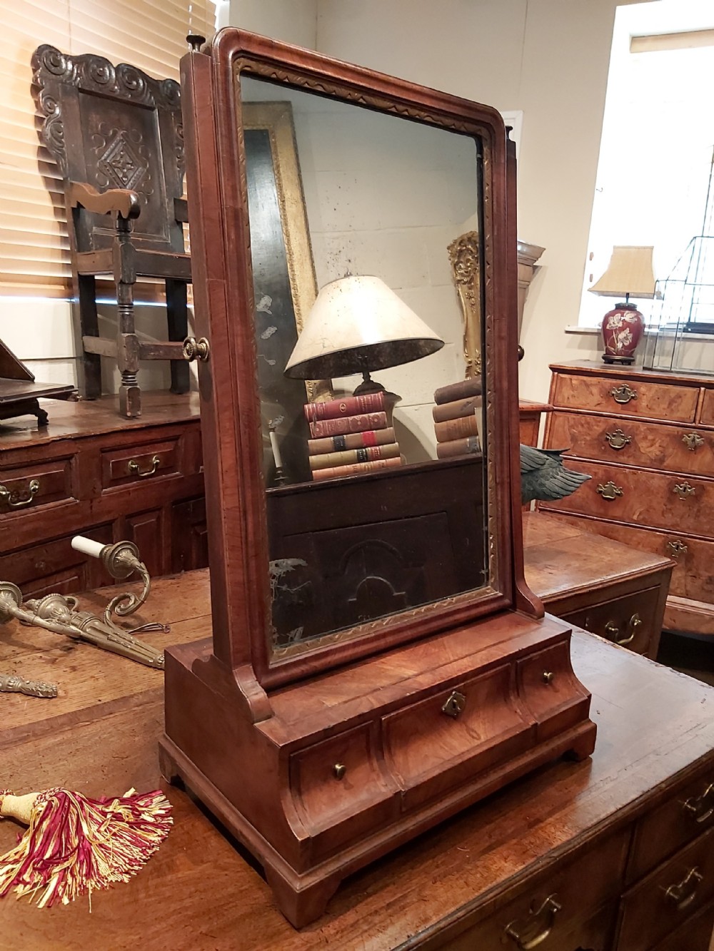 Early 18th Century Walnut Toilet Mirror 