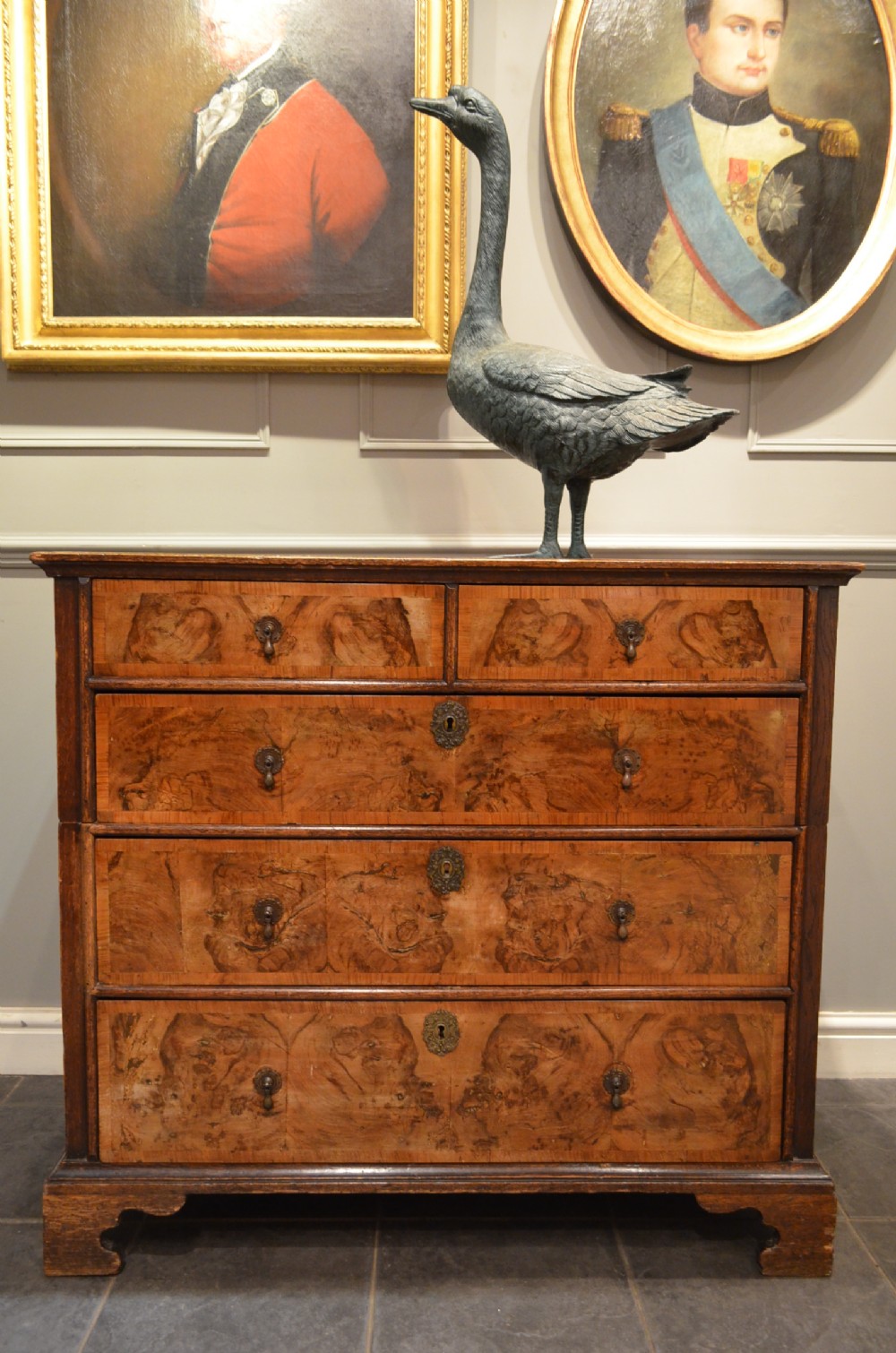 Oxfordshire Walnut and Oak Chest Of Drawers