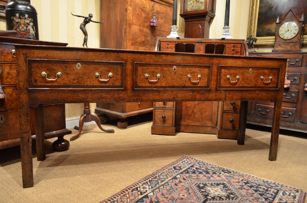 Fabulous Georgian Oak and Mahogany Banded Dresser Base