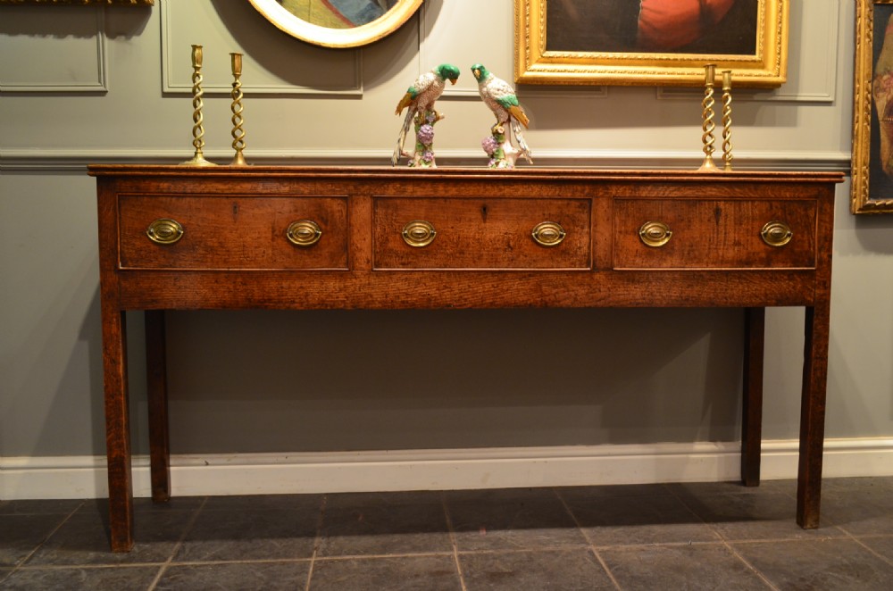Georgian Oak Three Drawer Dresser Base