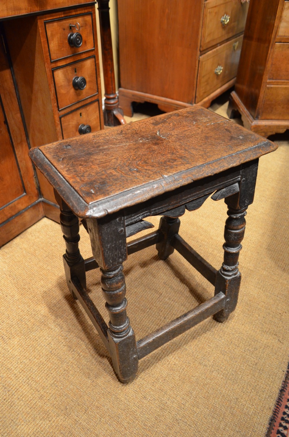 Rare 17th Century Joint Stool 
