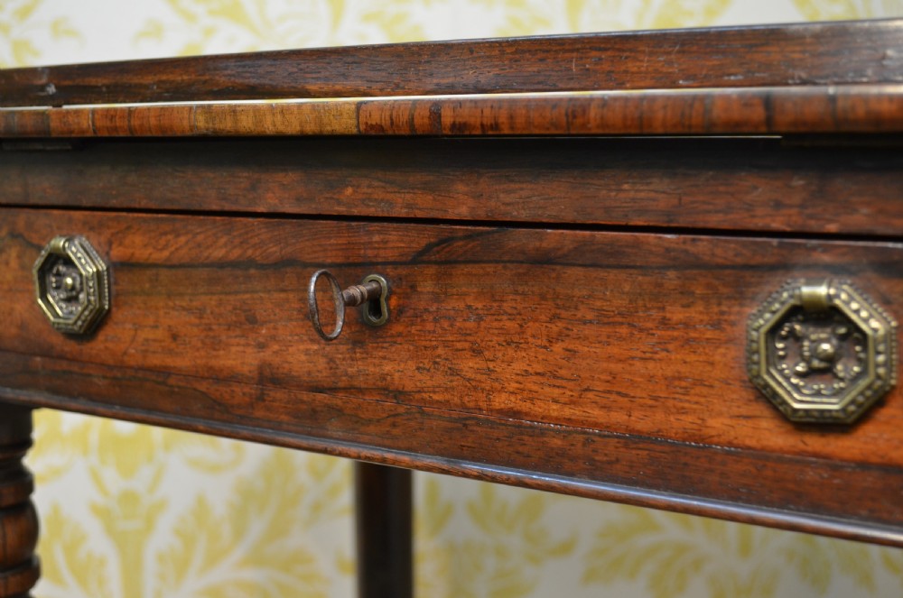 Regency Rosewood Writing Table with Drawer. View V