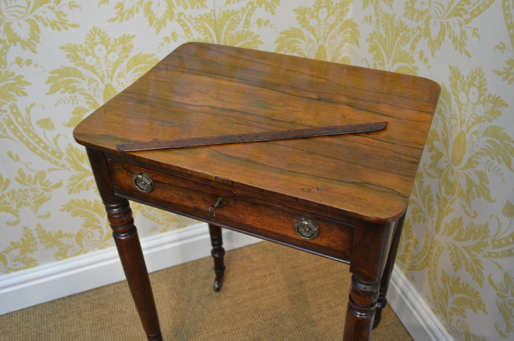 Regency Rosewood Writing Table with Drawer. View VI
