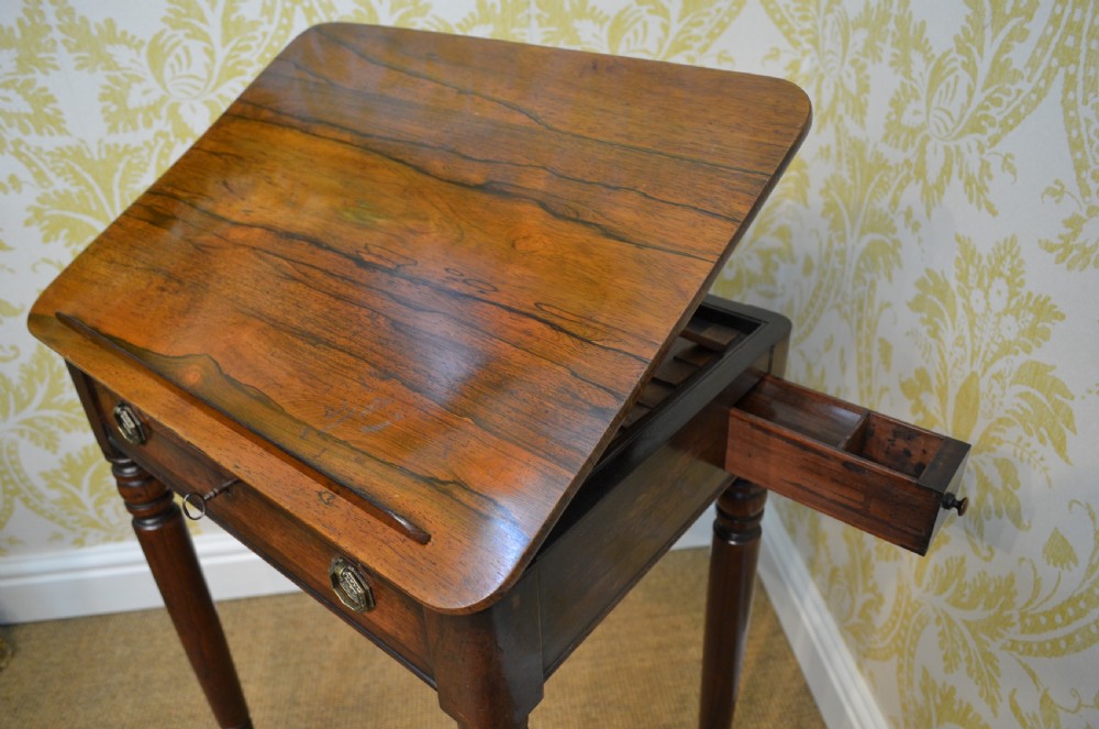 Regency Rosewood Writing Table with Drawer. View X