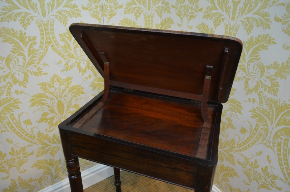 Regency Rosewood Writing Table with Drawer. View XIII