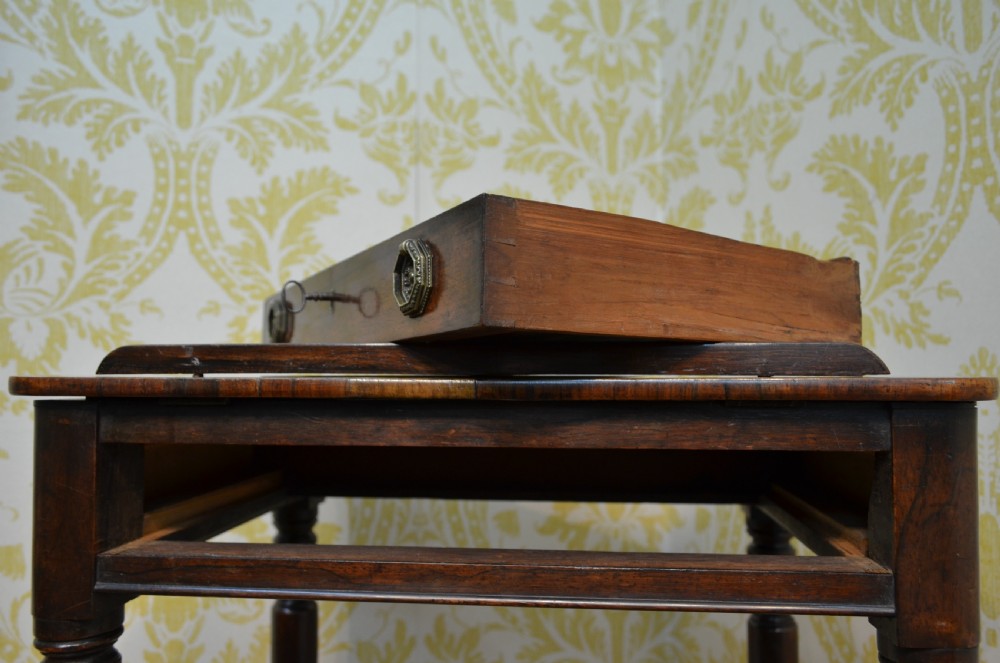 Regency Rosewood Writing Table with Drawer. View XV