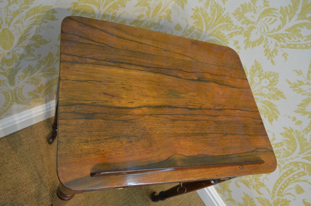 Regency Rosewood Writing Table with Drawer. View XVII