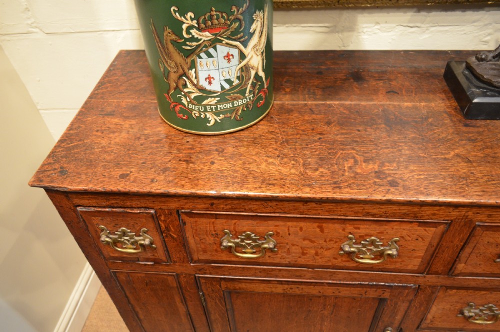 Beautiful Georgian Oak and Mahogany Banded Cupboard Base Dresser. View IV