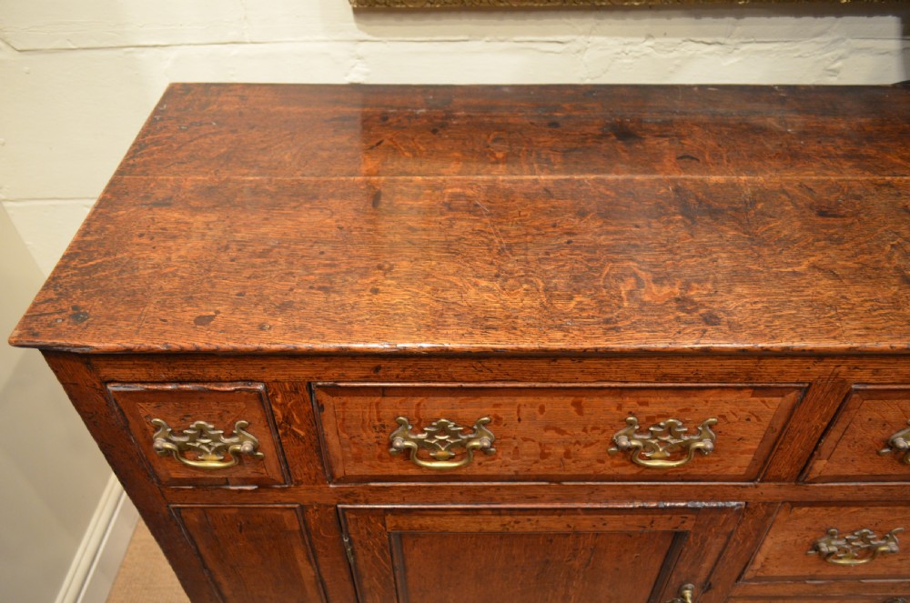 Beautiful Georgian Oak and Mahogany Banded Cupboard Base Dresser. View XIII