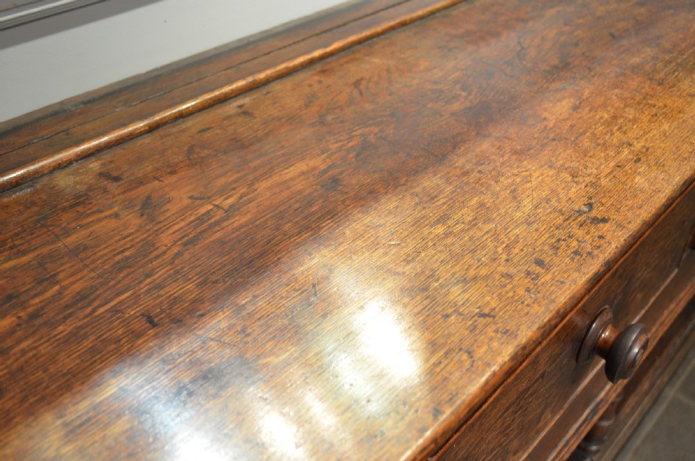 Beautiful 18th Century Oak Potboard Dresser Base View XVI
