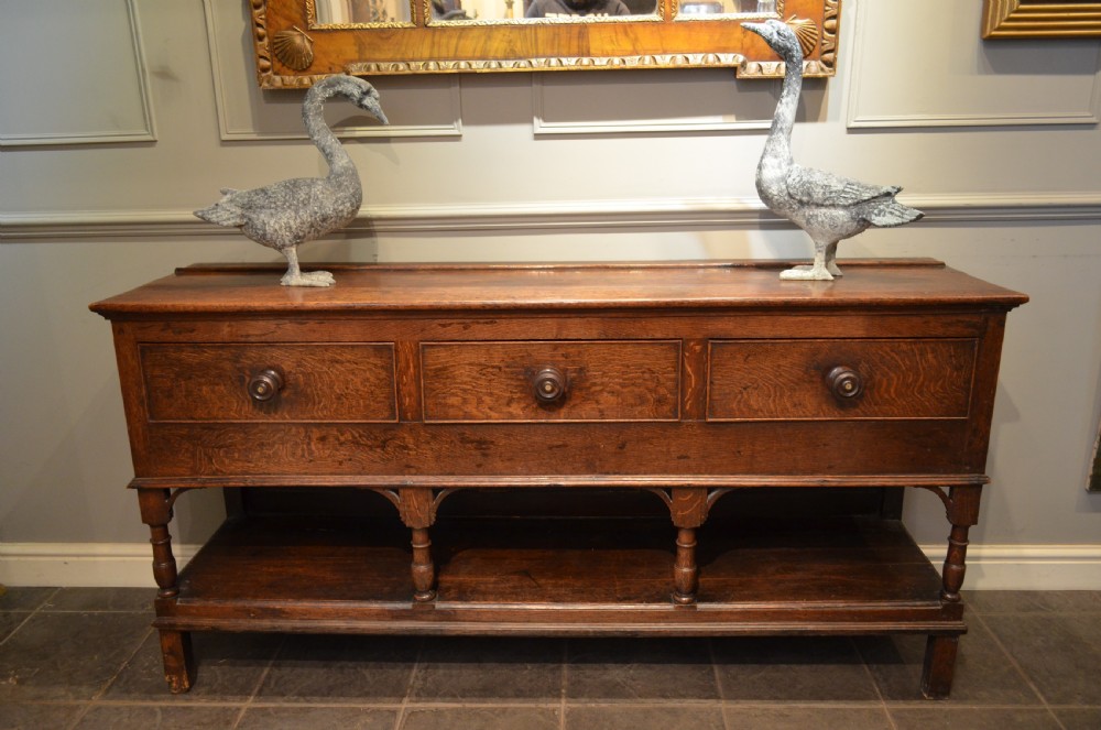 Beautiful 18th Century Oak Potboard Dresser Base View XX