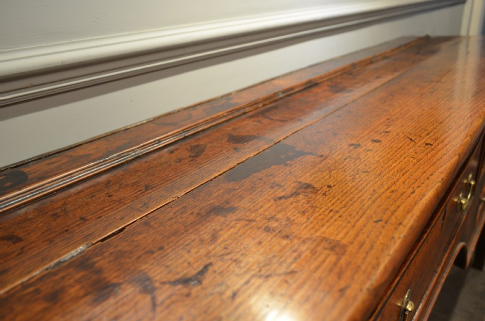 18th Century Oak Banded Dresser Base. View XIII