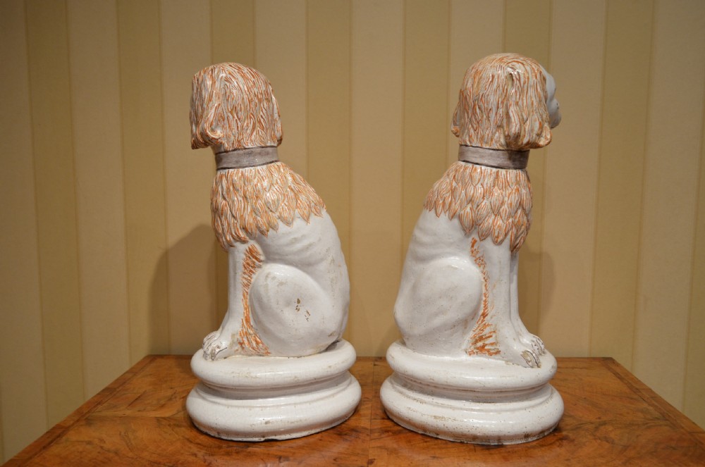Wonderful Pair 19th Century French  Faience Lions View VII