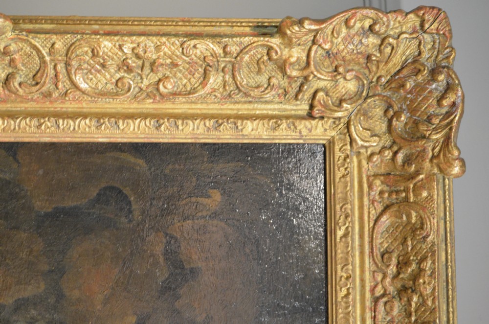Beautiful 19th Century Oil portrait of a Parisian Lady with Peacock feather fan View XI
