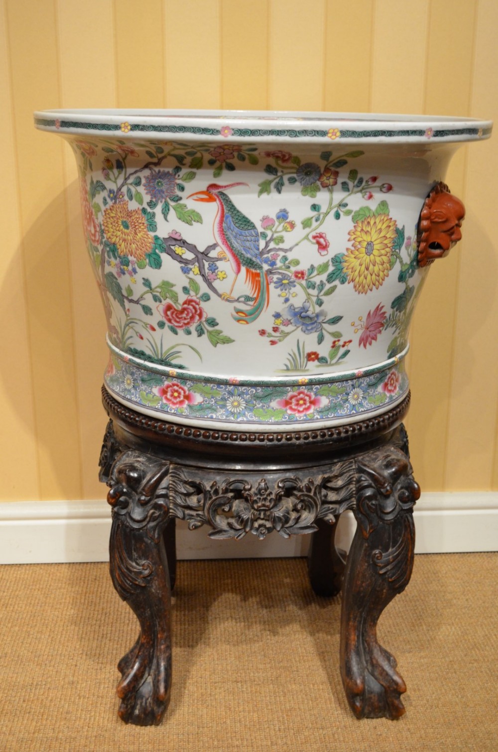 19th Century Chinese Fish Bowl on stand.