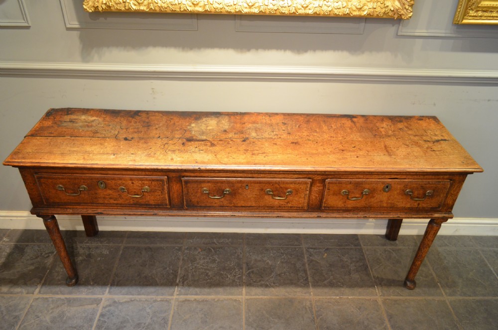 Small Georgian Padfoot Oak Dresser Base. View X