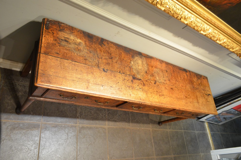 Small Georgian Padfoot Oak Dresser Base. View XIII