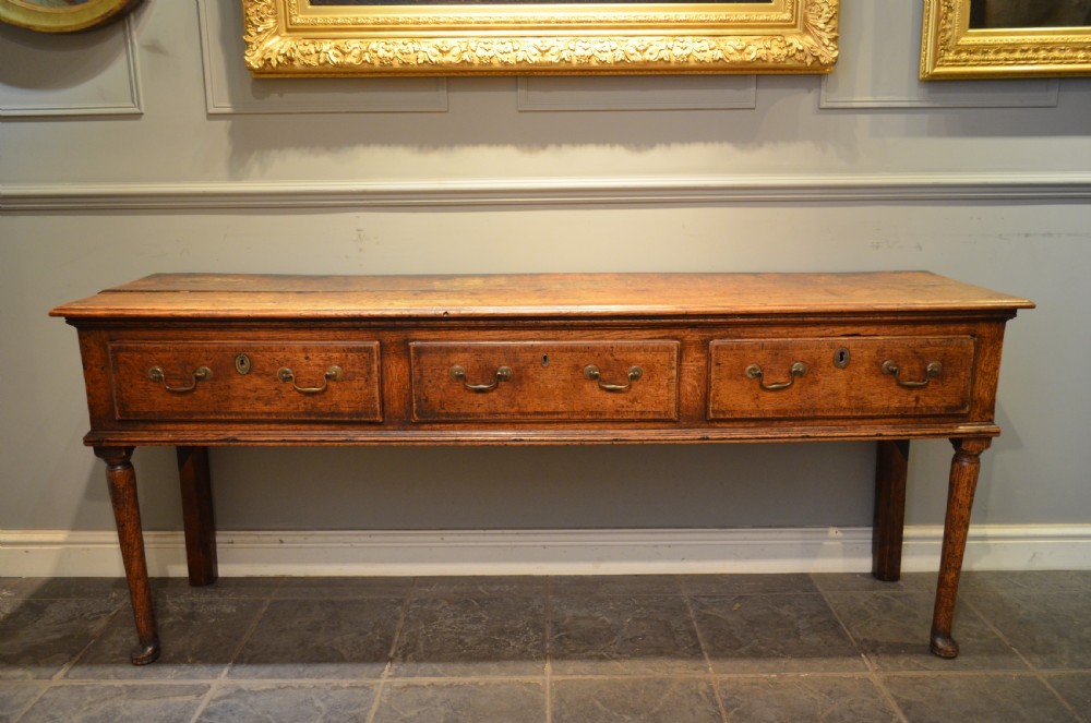 Small Georgian Padfoot Oak Dresser Base. View XVIII