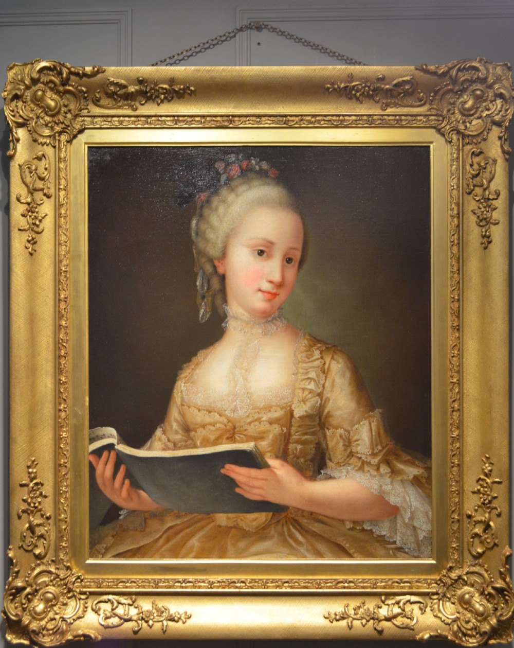 Beautiful Portrait of a Lady and her Music book View XVII