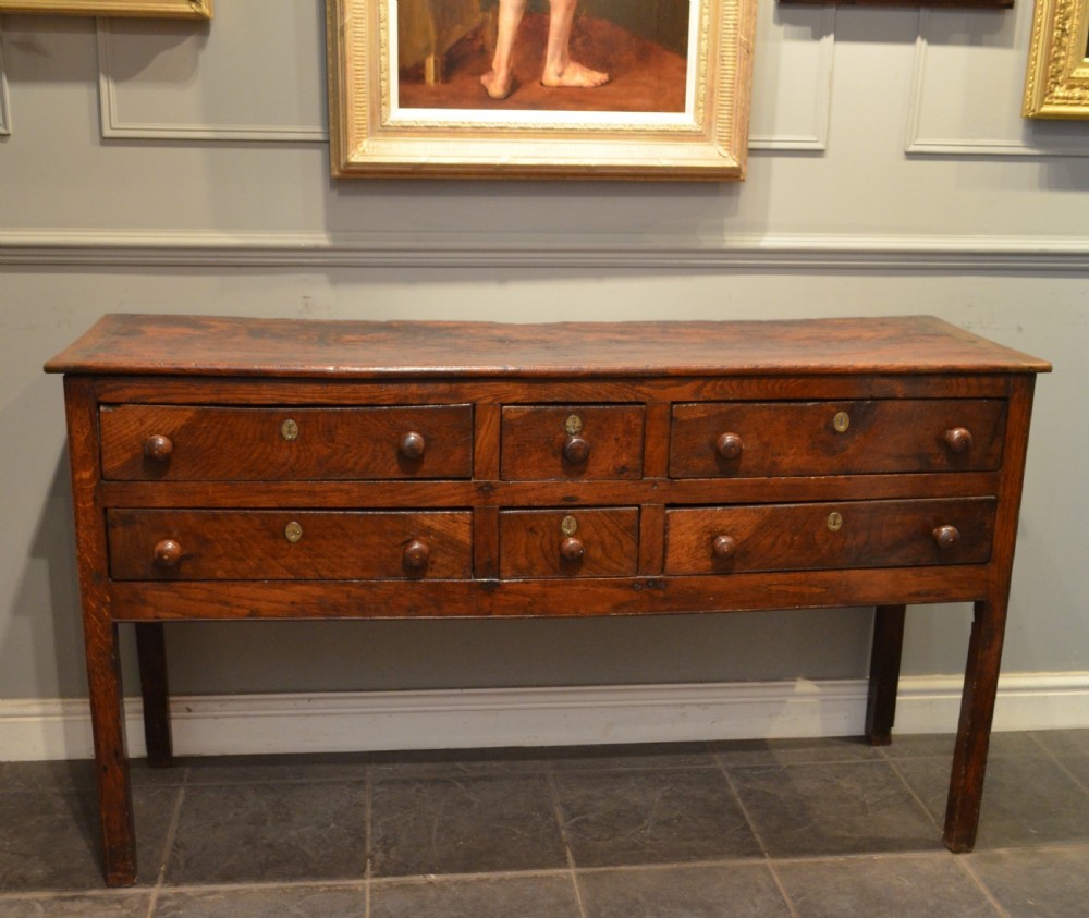 18TH CENTURY 6 DRAWER OAK AND ELM DRESSER BASE. View XXII