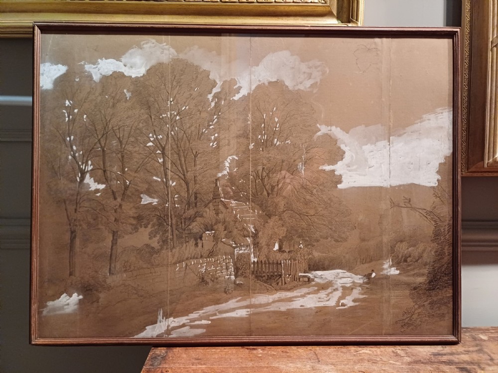 Pencil Drawings on Buff Paper by Edward Lear