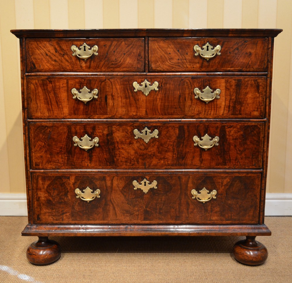 A Fine 18th Century Walnut Veneered Chest of Drawers