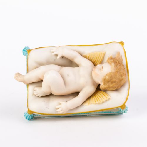 A WH Goss Parian Statue of Sleeping Putto 19th Century 