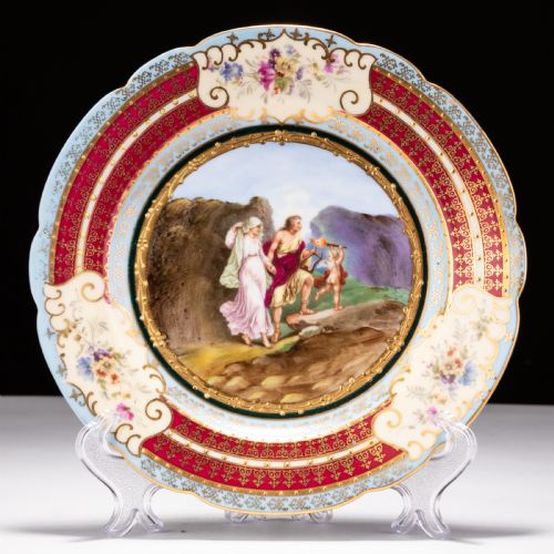 Royal Vienna Gilt Enamel Porcelain Cabinet Plate 19th Century 
