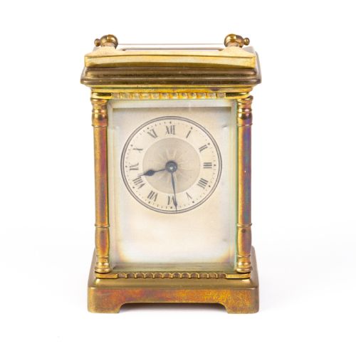 Victorian Ornate Brass Carriage Clock 19th Century 
