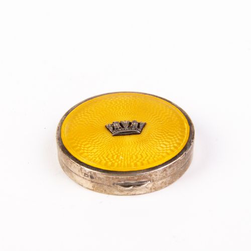 Art Deco Guilloche Enamel Royal Navy Silver Compact Birmingham 1927