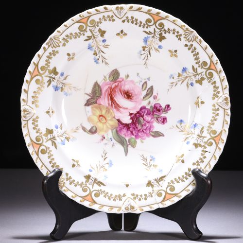 Georgian 18th Century Porcelain Roses Plate

