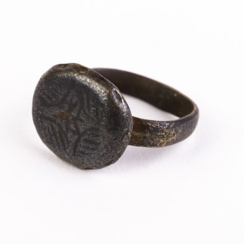 Ancient Medieval Bronze Ring Star of Bethlehem 
