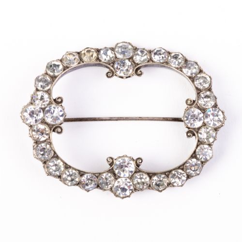 Victorian Paste Buckle Brooch 19th Century