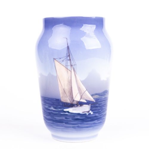Royal Copenhagen Fine Porcelain Nautical Yacht Vase 
