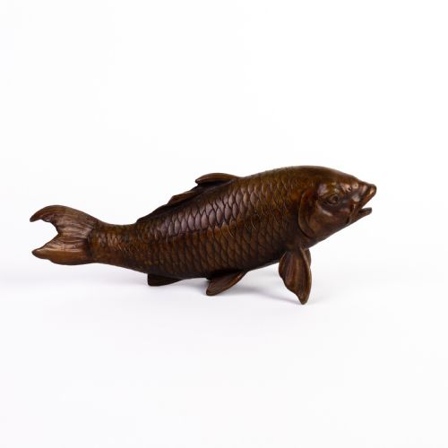 Japanese Bronze Koi Carp Sculpture Meiji 19th Century
