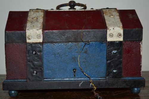 19th Century Cast Iron Voting / Ballot Box, Original Paint and Key, C 1840