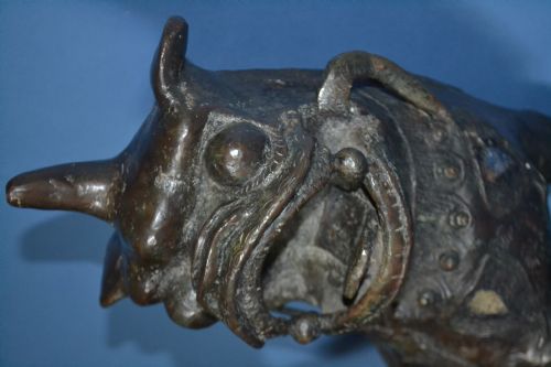 LARGE BURMESE BRONZEMIRRORED TEMPLE LION C 1820 - ADDITIONAL PHOTO 11