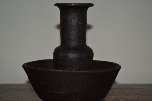 Rare Chinese Ming Dynasty Iron Bowl and Vase, Believed to Be 15th Century (Ming 1368-1644).