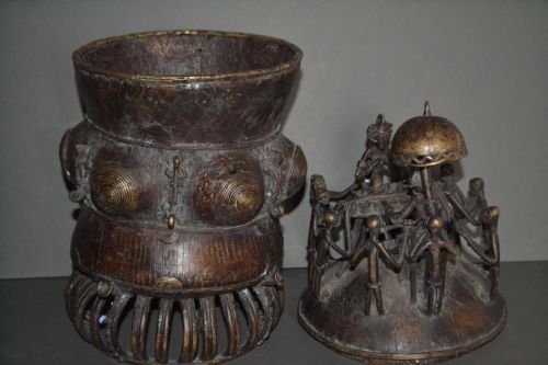 Huge African Ashanti Tribal Bronze Gold Pot,c1920,cast in Traditional Lost Wax Method.