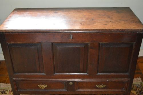 18th Century Oak Mule Chest. Coffer with Drawer, C 1740.