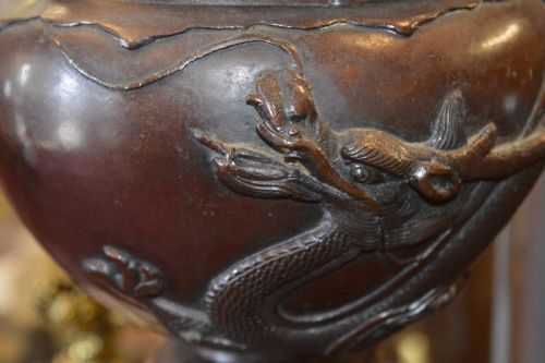LARGE 19TH CENTURY CHINESE BRONZE SECTIONAL JARDINIERE C1870 - ADDITIONAL PHOTO 9