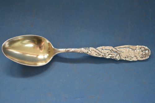 Tiffany and Co Sterling Silver (50g) Christening Spoon, Art Nouveau Decoration,c1900