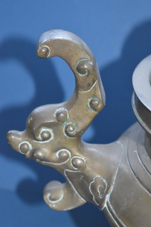 VERY LARGE 6KG CHINESE BRONZE LIDDED CENSER C1870 - ADDITIONAL PHOTO 4