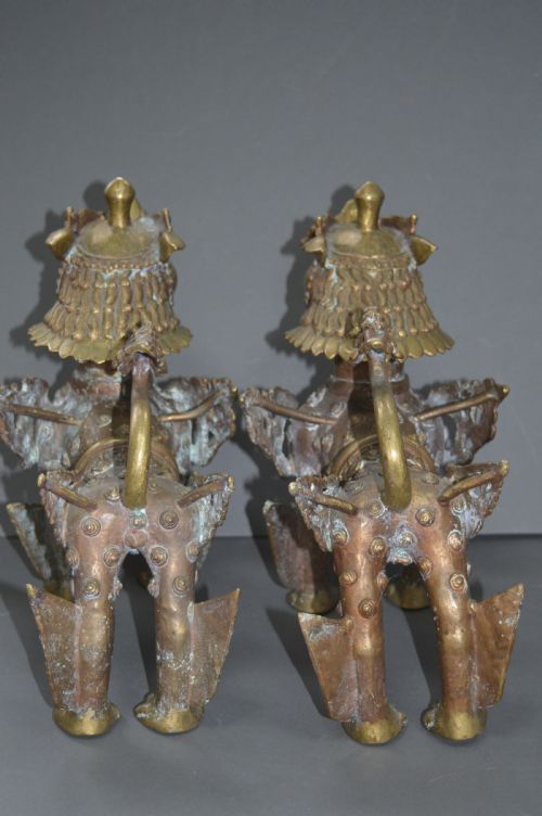 PAIR LARGE TIBETAN TEMPLE LIONS C 1890 - ADDITIONAL PHOTO 7