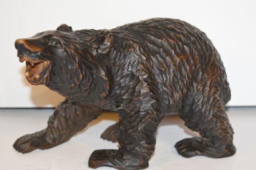 Large Hand Carved Black Forest Bear, C 1910